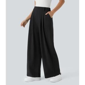 NWT Halara Flex™ High Waisted Pocket Wide Leg Waffle Work Pants, Size Large